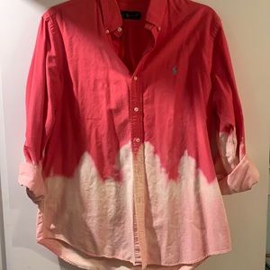Custom bleach dipped shirt size large